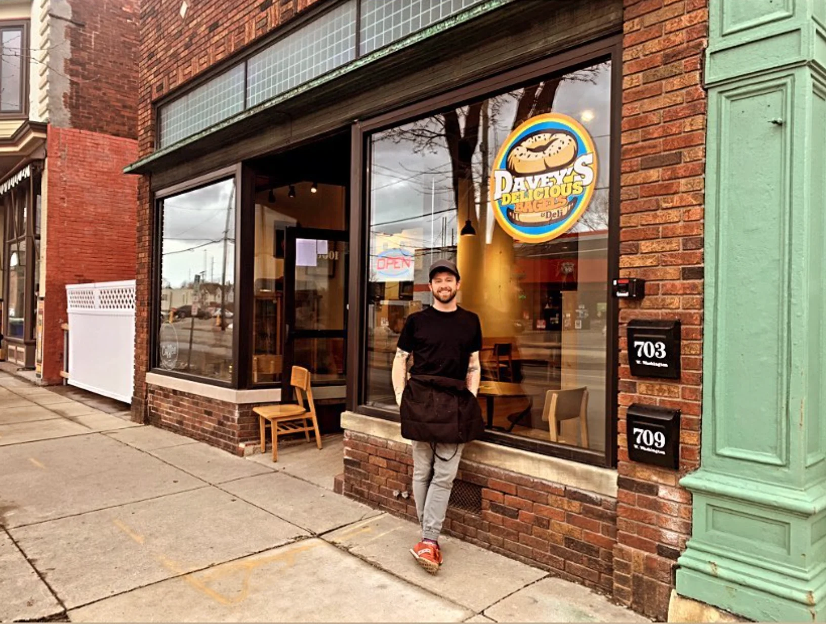 An archival storefront photo from Davey’s Our Story page